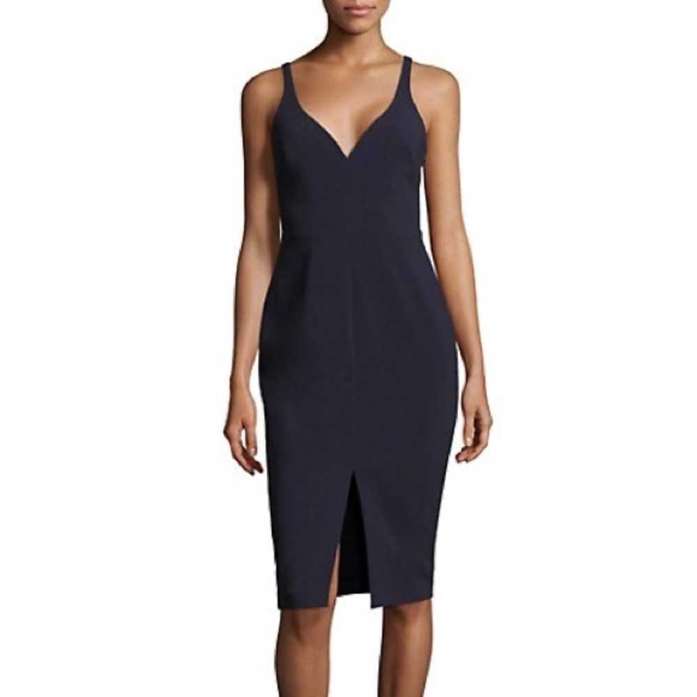 NEW Likely Corley Sleeveless Sweetheart Midi Sheath Dress Cocktail Navy Blue 2